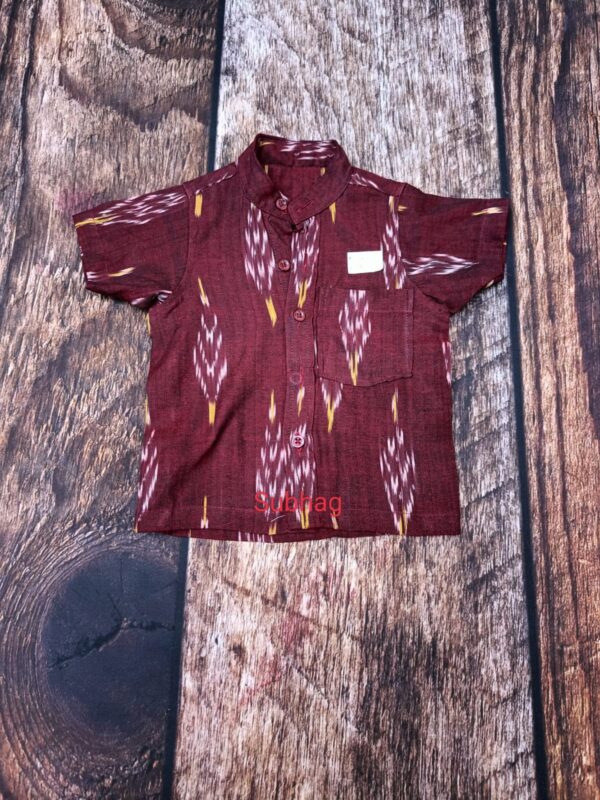 Men Shirt-Brown Ikkat