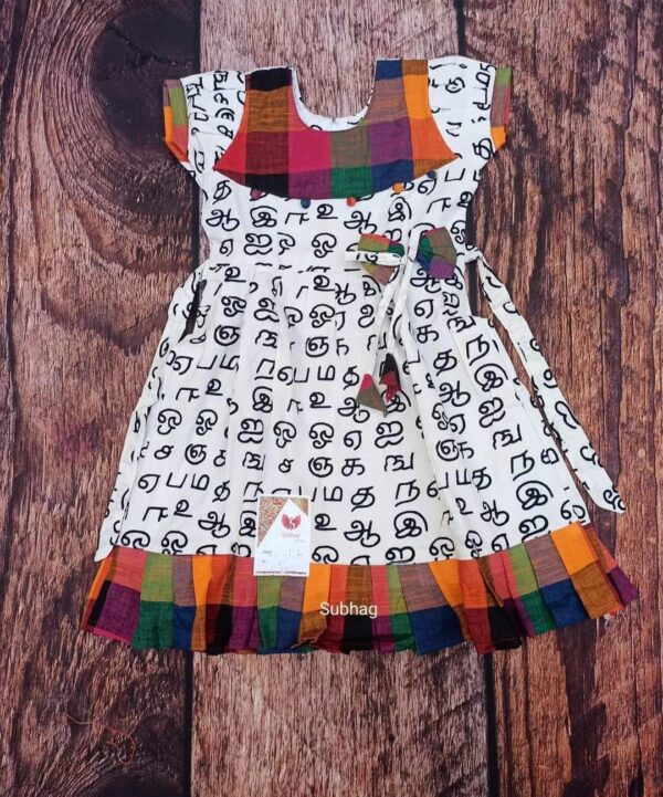 Frocks White Tamil- Madras Checks